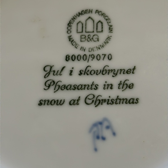 1970 Pheasants in the Snow Christmas Plate - Picture 2 of 4